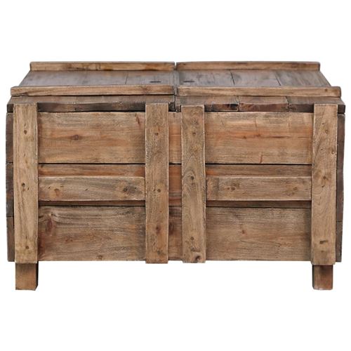 vidaXL Table basse 65x65x38 cm Bois de récupération solide