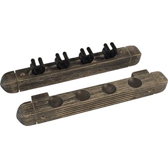 Support Mural Pour Queues De Billard – 4 Clips – En Bois Dur – Gain De Place Salle De Jeux