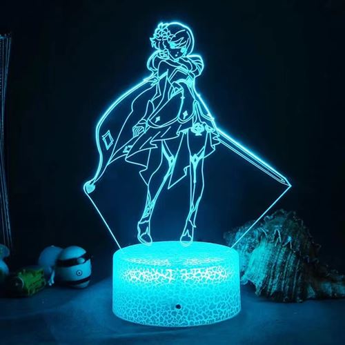 Lampe 3D Tactile Veilleuses Enfant MJ1280 Genshin Impact a 16 Couleurs avec Telecommande
