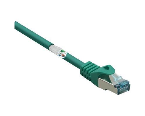 Basetech BT-2270686 RJ45 Câble réseau, câble patch CAT 6a S/FTP 3.00 m vert avec cliquet dencastrement, ignifuge