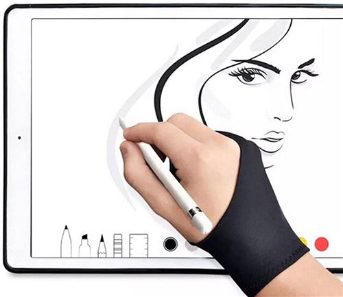 Gant De Dessin A Deux Doigts Ineck Pour Graphiques Tablette Anti-Fouling