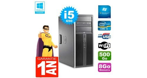 Pc hp 8100 tour core i5-650 ram 8go disque 500go graveur dvd wifi w7
