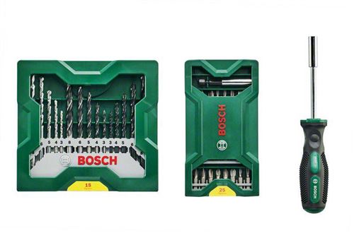Bosch Mini X-line 15+25 Pieces Screwdriver And Bits Vert