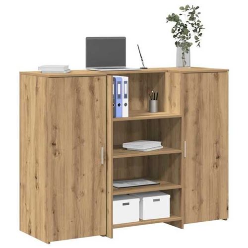 Vidaxl Bureau Réception Chêne Artisanal - Image 3