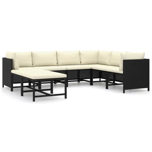 Non Communiqué Noir Salon De Jardin Modulable Vidaxl Polyethylene 8 Personnes 60 X 60 Cm 8 Pieces
