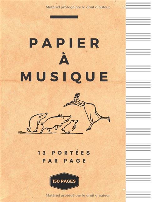 Cahier De Musique Narratik A4 - 13 Portées Par Page, 150 Pages