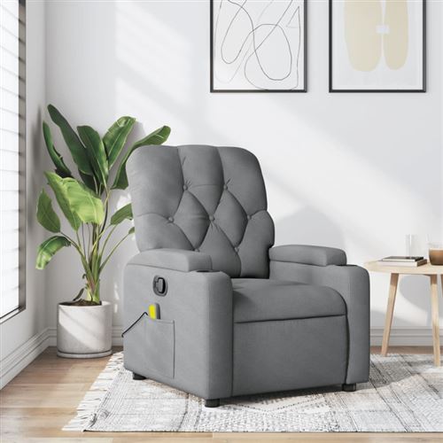VIDAXL - Fauteuil de massage inclinable - Gris Clair - Image 2