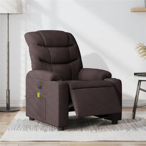Non Communiqué Marron Vidaxl Fauteuil De Massage, Relaxation Électrique Réglable Tissu Foncé