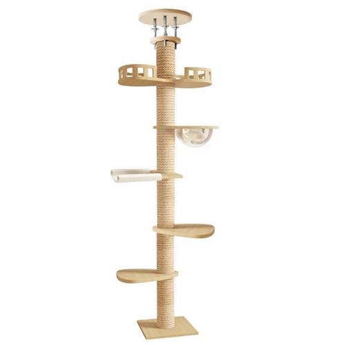 Meilleurs prix pour Arbre à chat - FLASIDU - Hauteur réglable - 6 niveaux - 305*34cm