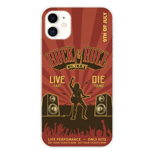Coque en silicone imprimée compatible Apple iPhone 11 Rock and roll