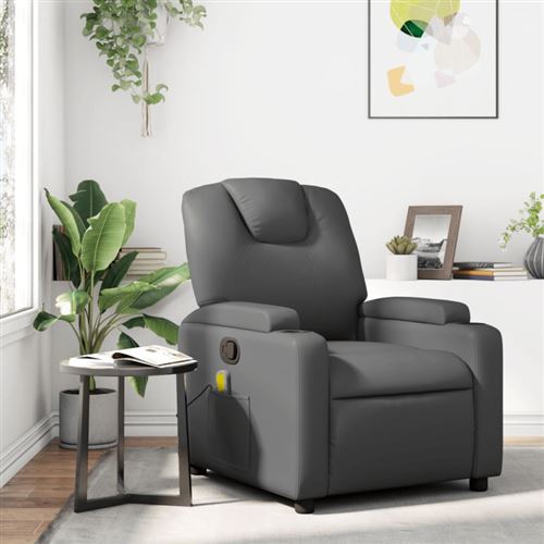 Vidaxl Gris Fauteuil De Massage Inclinable Similicuir - Image 2