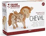 Cheval - Maquette en bois 3D mecanique a assembler