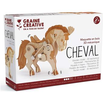 Cheval - Maquette en bois 3D mecanique a assembler