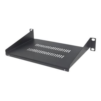 Intellinet 10" Cantilever Shelf, 1U, 150mm Depth, Vented, Max 45kg, Black, Three Year Warranty - Rackplank - zwart, RAL 9005 - 1U - 10" - 1