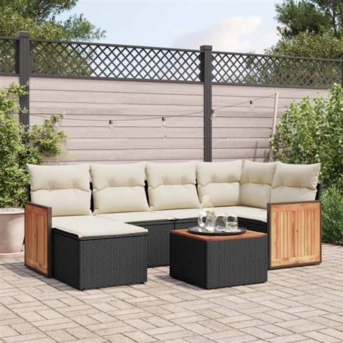VIDAXL - Salon de jardin modulable - 7 pièces - Noir - Image 2