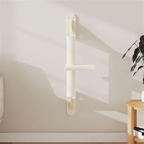vidaXL Arbre à chat mural avec griffoir crème 85,5 cm, tour à chat, griffoir pour chat, tour à chat murale, meuble pour chat, meuble pour chat mural