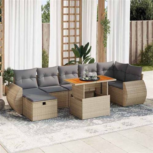 Non Communiqué Beige Salon De Jardin Modulable Vidaxl Resine 5 Personnes 5 Pieces