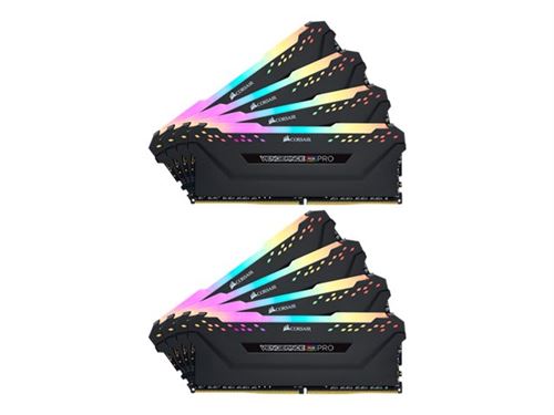 CORSAIR Vengeance RGB PRO - DDR4 - kit - 256 Go: 8 x 32 Go - DIMM 288 broches - 3200 MHz / PC4-25600 - CL16 - 1.35 V - mémoire sans tampon - non ECC - noir