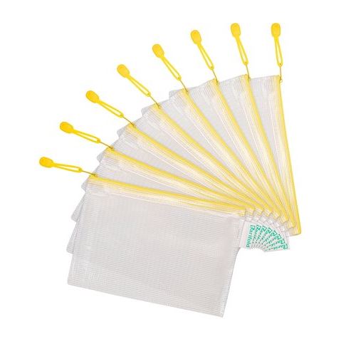 Non Communiqué Jaune Pochettes À Zip A5 Tarifold Couleur - Sachet De 8