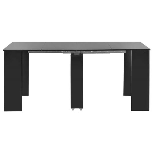 vidaXL Table à dîner extensible Noir brillant 175x90x75 cm