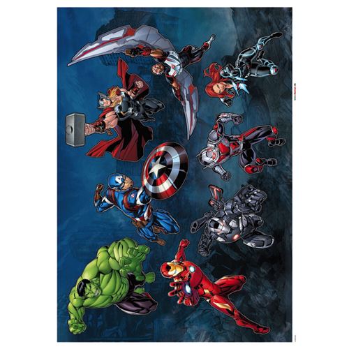 Non Communiqué Multicolors Komar Sticker Mural Avengers Crew - 50X70 Cm