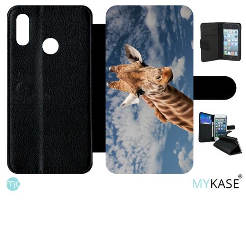Etui My-Kase pour P smart 2019 - tete de giraffe mimi - Simili-cuir Noir