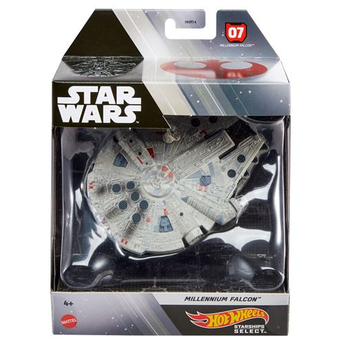 Mattel - Hot Wheels Star Wars Starships - Véhicule Vaisseau Spatiale en métal 1/50 - Millennium Falcon