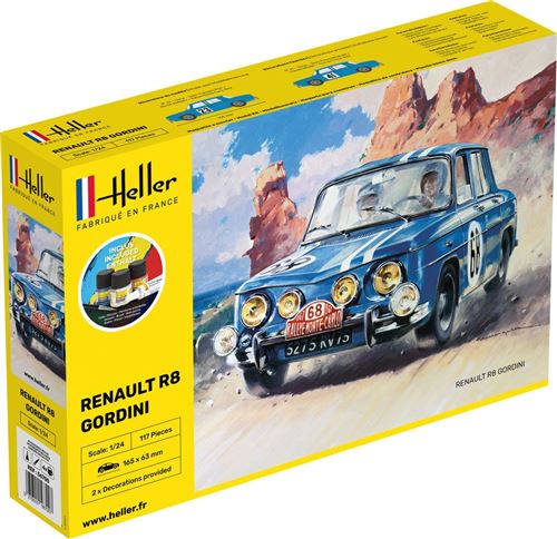 Non Communiqué Renault R8 Gordini 1/24 Heller + Colle Et Peintures