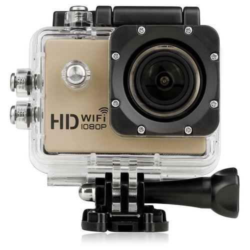 Cam&eacute;ra Wifi Sport Embarqu&eacute;e Plong&eacute;e Caisson Cam&eacute;scope 12Mp Full HD 1080P Or + SD 4Go