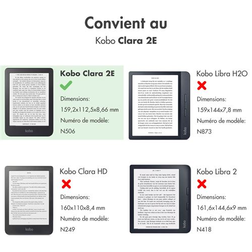 Étui pour liseuse KOBO Clara 2E - Corail