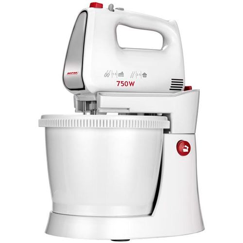 M&eacute;langeur &agrave; P&acirc;tisserie avec Bol Rotative 3 L, 5 Vitesses + Turbo 750W Blanc MPM MMR-20Z
