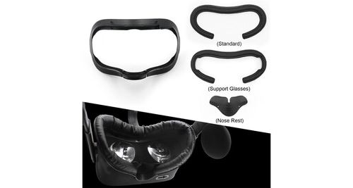 Coussin de masque pour les yeux de rechange confortable en cuir doux et facile à nettoyer pour oculus rift - noir