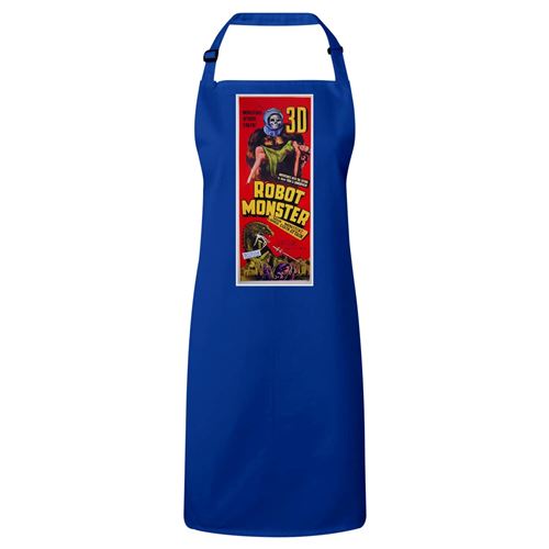 Fabulous Tablier Cuisine Premium Bleu Robot Monster Cinéma Vintage