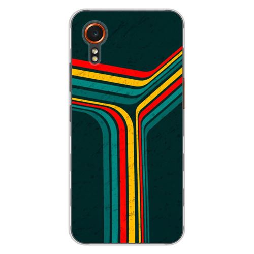 Coque en silicone imprimée compatible Samsung Galaxy XCover 7 Retro lines