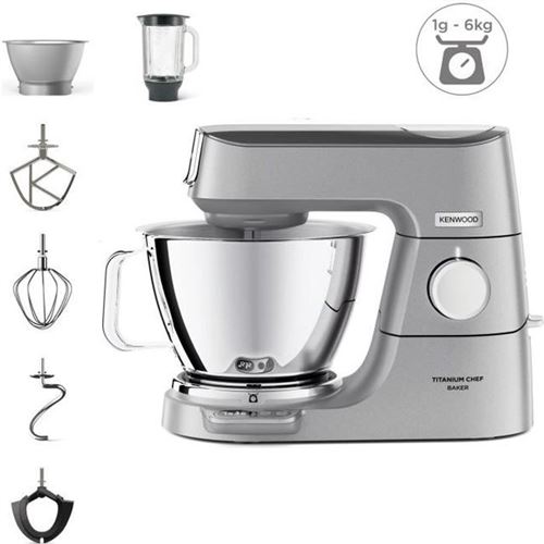 Kenwood Titanium Chef Baker Kvc85.124Si - Robot Pâtissier - 1200 Watt - Argent