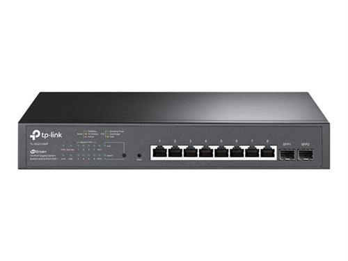 Tp-Link Jetstream Tl-Sg2210Mp - Commutateur - Intelligent - 8 X 10/100/1000 (Poe+) + 2 X Sfp - Montable Sur Rack - Poe+ (150 W)
