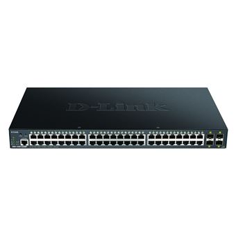 D-Link DGS 1250-52XMP - Commutateur - L3 Lite - intelligent - 48 x 10/100/1000 (PoE) + 4 x 10 Gigabit SFP+ - Montable sur rack - PoE (370 W) - 1