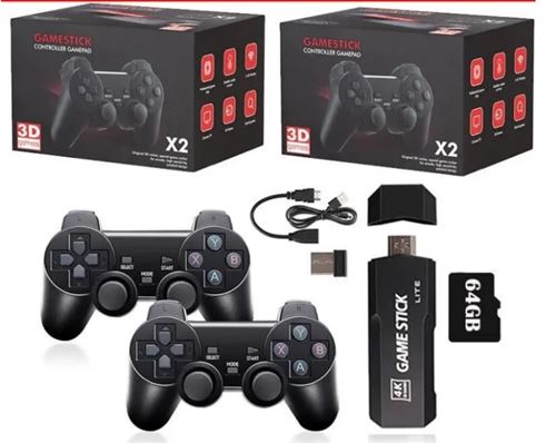 Victorvan 2pc 64g - Console de jeu vidéo portable rétro Gd10, sortie HD 4K, faible latence, clé de jeu TV