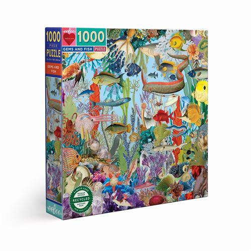 Puzzle 1000 pièces GEMS AND FISH EEBOO Carton Multicolore
