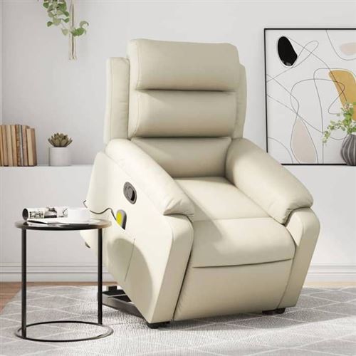 Non Communiqué Beige Vidaxl Fauteuil De Massage, Relaxation Similicuir Crème