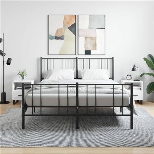 VIDAXL - Table de chevet - Ensemble de 2 - Blanc - 40x35x47,5 cm - Image 2