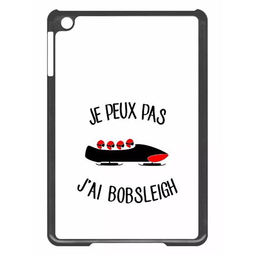 Coque tablette My-Kase pour iPad mini 2 - je peux pas j ai bobsleigh fond blanc - Plastique Noir