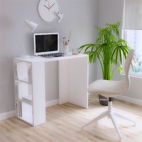 HOMEMANIA Bureau Rosa - Blanc - 90 x 40 x 75 cm