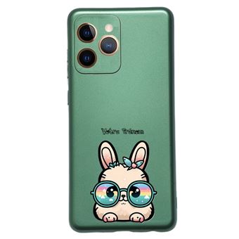 Coque IPhone Beige Floral Lapin - Neuf, TPU Résistant, Compatible Sans Fil, Marque LDVINTAGE