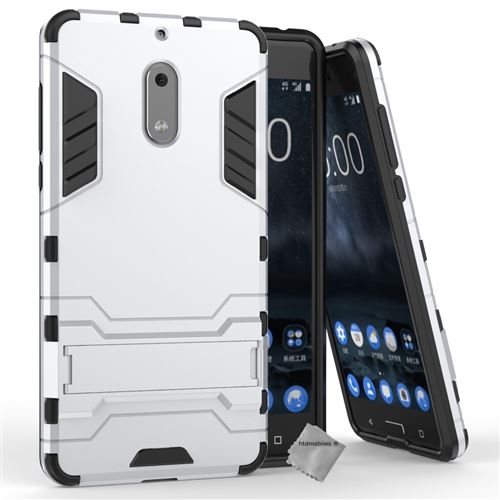 Housse etui coque rigide anti choc pour Nokia 6 avec film ecran - ARGENT