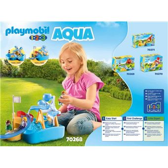 Playmobil 1.2.3 Aqua 70268 Roue hydraulique avec carrousel