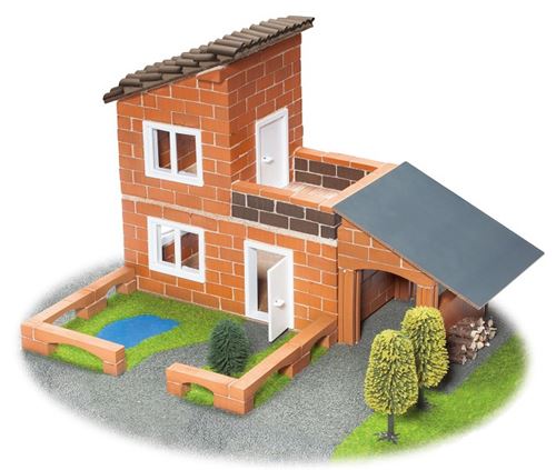 Teifoc villa en kit de construction avec garage en pierre marron 330 pièces