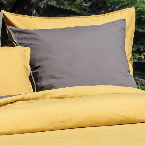 Taie oreiller 100% coton teint lavé palace - 63 fils/cm² double piqà»res