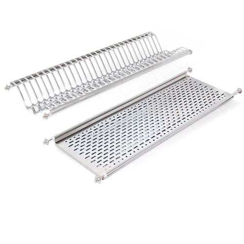 Emuca 8929865 Égouttoir suspendu pour assiettes et verres en acier inoxydable pour meuble cuisine 80cm