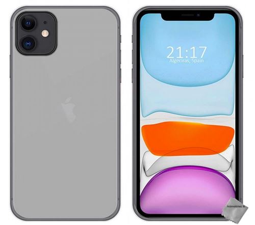 Housse etui coque pochette silicone gel fine pour Apple iPhone 11 + verre trempe - BLANC TRANSPARENT - htdmobiles